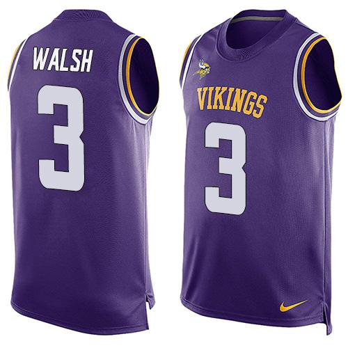  Vikings #3 Blair Walsh Purple Team Color Men's Stitched NFL Limited Tank Top Jersey